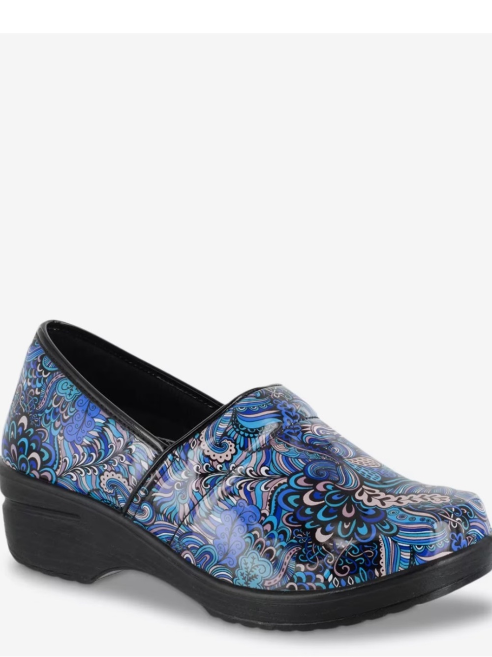 Easy Street Laurie Blue Pattern Slip-On Clogs